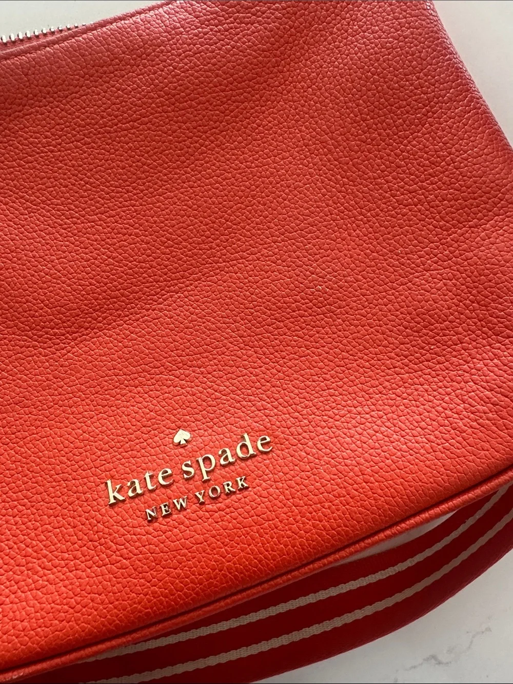 Kate Spade Orange Pebble Leather Crossbody bag small purse